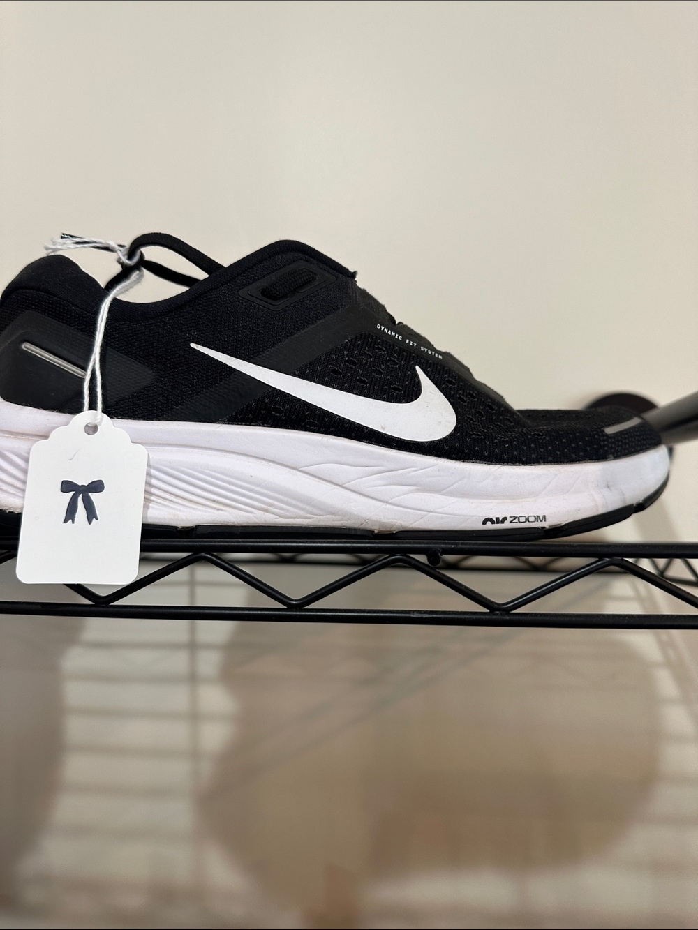 Nike Kids Black and White Running Sneakers with Swoosh